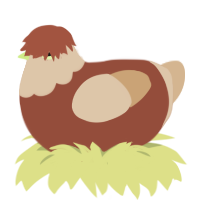 Drumstick, a russet and beige chicken with a head pattern