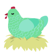 A spring and mint chicken with a lace pattern