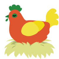 (unnamed), a vermilion and yellow chicken