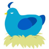 Tides, a cerulean and ultramarine chicken
