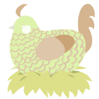 (unnamed), a apple and beige chicken with a lace pattern