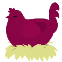 Maroon xxx, a maroon chicken with a half-lace pattern