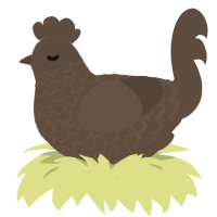 A bark chicken with a lace pattern