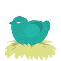 Turquoise XXX, a turquoise chicken with a lace pattern