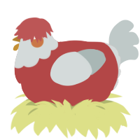 (unnamed), a red and silver chicken with a head pattern