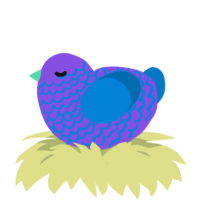(unnamed), a blurple and sapphire chicken with a lace pattern