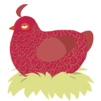 (unnamed), a crimson and red chicken with a double-lace pattern