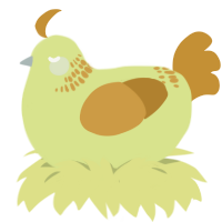 A lemon and gold chicken with a neck-band pattern