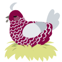 (unnamed), a maroon and mist chicken with a lace pattern