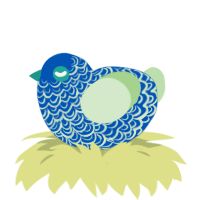 (unnamed), a ultramarine and gluppy chicken with a double-lace pattern