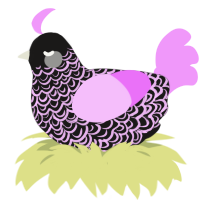 (unnamed), a sable and lavender chicken with a double-lace pattern