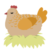 (unnamed), a beige and orange chicken with a half-lace pattern