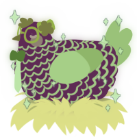 A plum and lemon chicken with a lace pattern