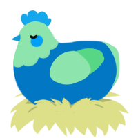 A sapphire and spring chicken with a head pattern