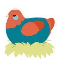 sunscreen, a sea and vermilion chicken with a head pattern