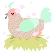 A teal and wine chicken with a lace pattern