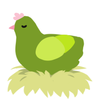 A chartreuse and lime chicken