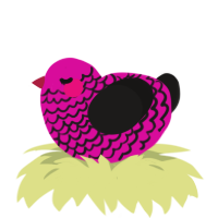 (unnamed), a fuchsia and sable chicken with a lace pattern