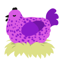 (unnamed), a orchid and violet chicken with a speckle pattern
