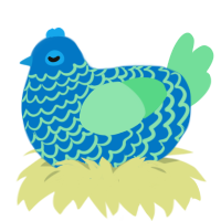 A sapphire and spring chicken with a lace pattern