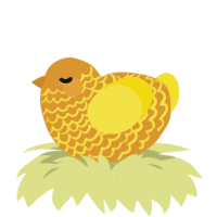 (unnamed), a orange and yellow chicken with a lace pattern