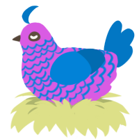 A orchid and sapphire chicken with a lace pattern