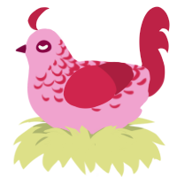 (unnamed), a pink and crimson chicken with a half-lace pattern