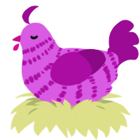 (unnamed), a orchid and plum chicken with a bar pattern