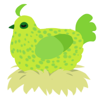 (unnamed), a lime and grass chicken with a speckle pattern