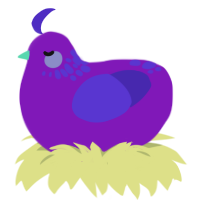 (unnamed), a violet and indigo chicken with a neck-speckle pattern