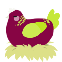 (unnamed), a maroon and lime chicken with a neck-band pattern