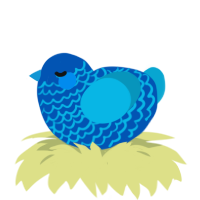 (unnamed), a ultramarine and cerulean chicken with a lace pattern