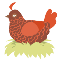 (unnamed), a russet and vermilion chicken with a lace pattern