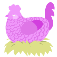 (unnamed), a lavender and orchid chicken with a lace pattern