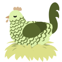 (unnamed), a apple and olive chicken with a lace pattern