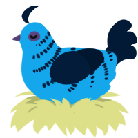 A sky and tumblr chicken with a half-bar pattern