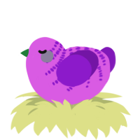 Lil Bud, a orchid and violet chicken with a half-bar pattern