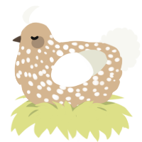 (unnamed), a beige and white chicken with a speckle pattern