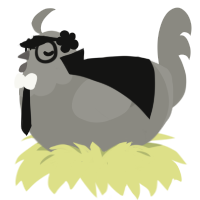 Chance, a ash chicken with a head pattern