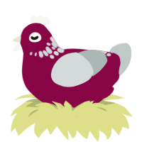 raspberry graphite, a maroon and silver chicken with a neck-speckle pattern