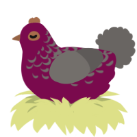 (unnamed), a wine and grey chicken with a half-lace pattern