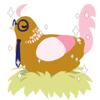 A ochre and rose chicken with a neck-band pattern