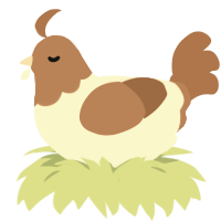 Evans, a cream and brown chicken with a head pattern