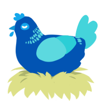 (unnamed), a ultramarine and aqua chicken with a neck-band pattern