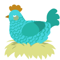 (unnamed), a aqua and turquoise chicken with a lace pattern
