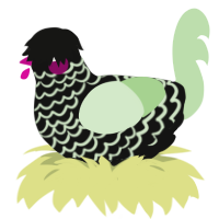 (unnamed), a black and gluppy chicken with a lace pattern