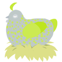 A silver and lime chicken with a speckle pattern