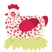 It Me, a cream and crimson chicken with a speckle pattern