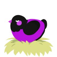 (unnamed), a amethyst and black chicken with a head pattern