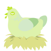(unnamed), a apple and gluppy chicken with a neck-speckle pattern